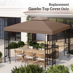 9.8×9.8ft Outdoor Pavilion Canopy Top Replacement Coffee