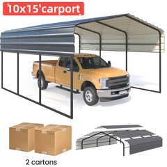 10x15ft Carport Outdoor Metal Canopy Heavy Duty Car Shelter Garage Shed Storage