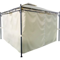 VIRUBI 9.7ft.Lx9.7ft. W Outdoor Canopy Patio Gazebo Steel Vented Top with Privac