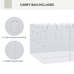 Outsunny Mesh Sidewalls for 10&prime; x 10&prime; Canopy Tent with 6 Windows, White