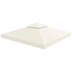 10&prime; Square 2-Tier Gazebo Canopy Top Replacement, Cream White