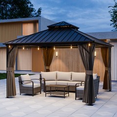 EAGLE PEAK 12×12 Galvanized Steel Double Roof Hardtop Gazebo
