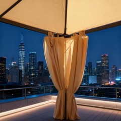 10&prime; x 10&prime; Steel Outdoor Patio Gazebo with Polyester Privacy Curtains