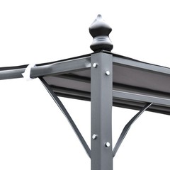 10&prime; x 13&prime; Steel Outdoor Pergola Gazebo Patio Canopy Backyard Garden Gray