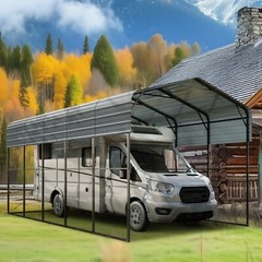14x25x13ft Metal RV Carport Heavy Duty Outdoor Shelter Garage for RVs Car Pickup