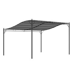 10&prime; x 13&prime; Steel Outdoor Pergola Gazebo Patio Canopy Backyard Garden Gray