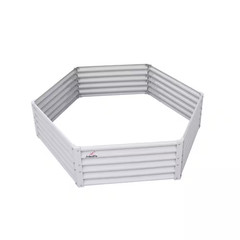 5.8 Ft. X 5 In. X 1.5 Ft. Patio Outdoor Anti-Rust Galvanized Steel White Hexagon