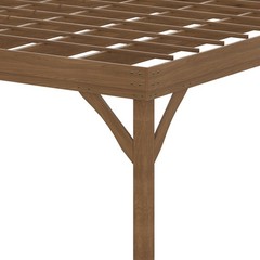 10&prime; x 12&prime; Outdoor Wood Pergola Gazebo with Stable Structure, Brown