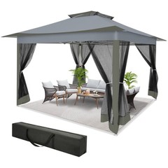 12×12 Pop Up Gazebo Waterproof Outdoor Patio Canopy Tent with Mosquito Nettings