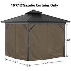 Mogtuo WBUS Gazebo Curtains 10&rsquo;x12&prime; 4-Panels Brown