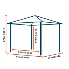 Garden Gazebo 10×10 ft 10×13 ft Softtop Polyester Roof Steel Frame Click System