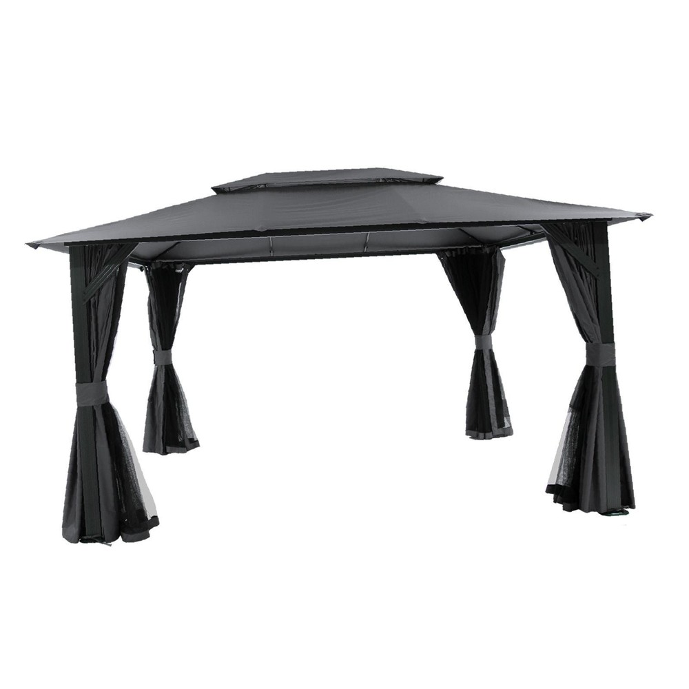 10&rsquo;x13&prime; Gazebo for Deck, Thick Posts & Ventilated Roof, Netting, Privacy
