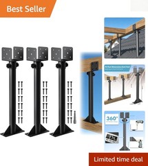 Durable Outdoor Saddle Roof Bracket Kit – 3Pcs Adjustable Support for Decks