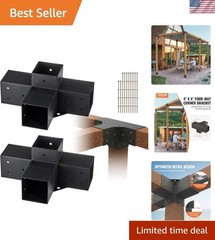 4-Way Heavy-Duty Pergola Bracket Kit – 4&Prime;x4&Prime; Corner Support for Outdoor Projects