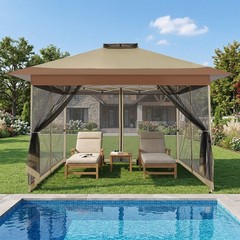 Outdoor Gazebo 13x13FT Heavy Duty Canopy Patio Tent with Mosquito Netting NEW