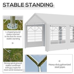 10&prime; x 20&prime; Gazebo Canopy, Carport & Party Tent with 4 Removable Side Walls