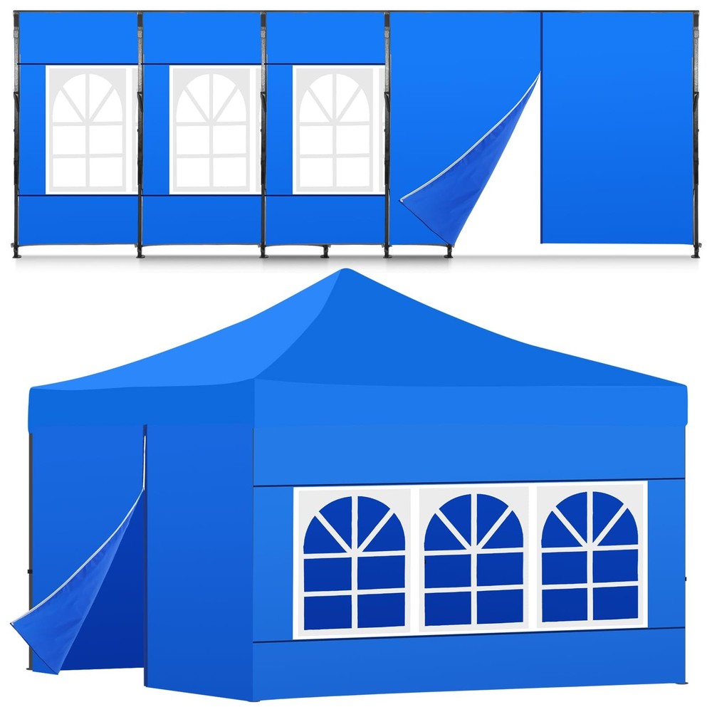 Vincreem 4 Pcs Canopy Sidewalls for 10×10 Frame 118 X 79 inches, blue