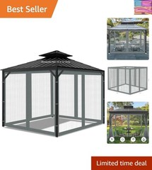 Gazebo Universal Replacement Mosquito Netting, 10&prime; x 12&prime; Outdoor Mesh Netting…