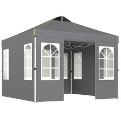 9.6 x 9.6 ft Pop Up Canopy Tent with One Push Setup, Dark Gray