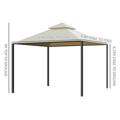10&prime; x 10&prime; Steel Outdoor Patio Gazebo with Polyester Privacy Curtains