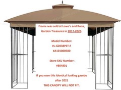 Elegant Tan Replacement Canopy Top for Garden Treasures 10 ft x 10 ft Gazebo