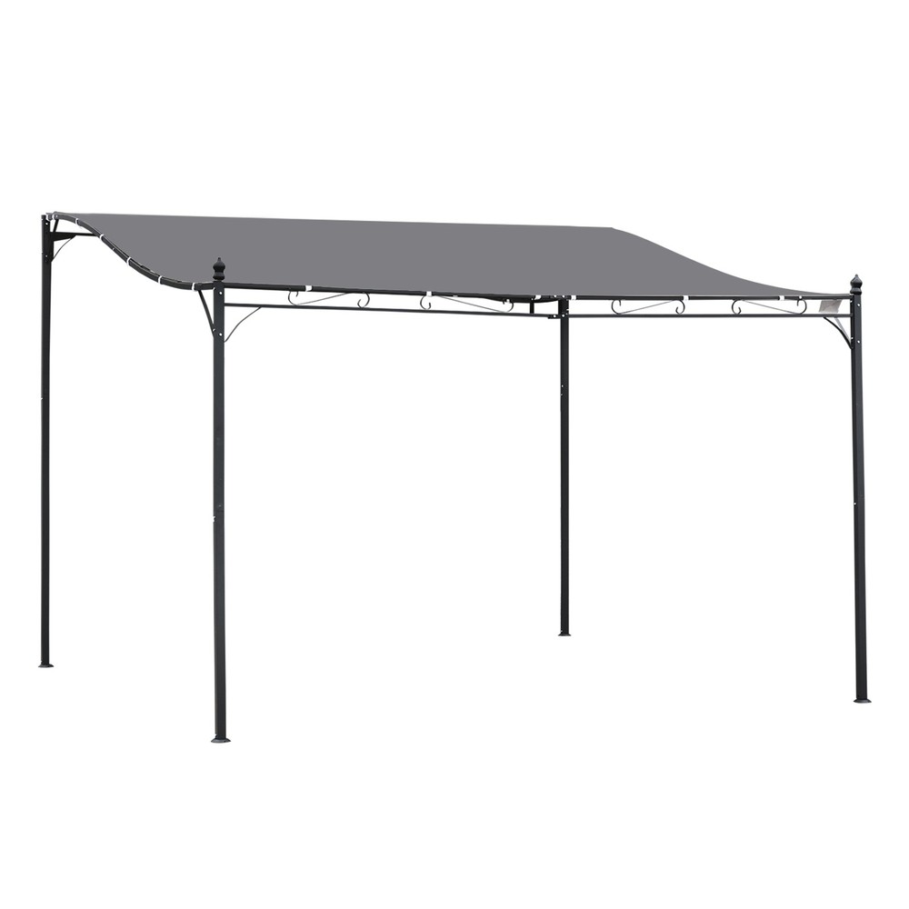 10&prime; x 13&prime; Steel Outdoor Pergola Gazebo Patio Canopy Backyard Garden Gray