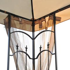 10 Ft. X 10 Ft. X 9 Ft. Steel Outdoor Weather Resistant Garden Gazebo with Mesh