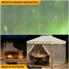 10FTx10FT Gazebo Replacement Mesh Walls 4-Sided Pergola Mosquito Screen Netting