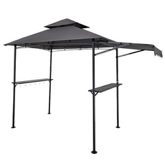 VEVOR 8&rsquo;x5&prime; BBQ Grill Gazebo Canopy Shelter Tent Shelf & Awning Double-Tiered