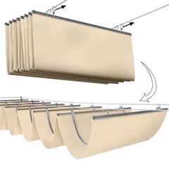 E&K 7ft Retractable Pergola Canopy Cover Waterproof Awning Deck Garden Yard Pool