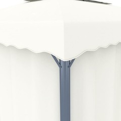 Gazebo with Curtain 13.1&rsquo;x9.8&prime; Cream White Aluminum