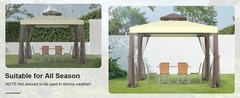 Gazebo Canopy Tent Outdoor Gazebo for Backyard & Patio w/ Mosquito Netting