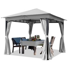 Garden Gazebo 10×10 ft 10×13 ft Softtop Polyester Roof Steel Frame Click System