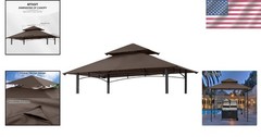 High Quality Replacement Canopy Top for Garden Grill Gazebo Waterproof Brown