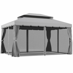 10&prime; x 13&prime; Patio Gazebo with Aluminum Frame for Outdoor, Gray