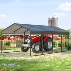 12×20&rsquo;Metal Carport Galvanized Roof Outdoor Heavy Duty Car Shelter Gazebo Garage