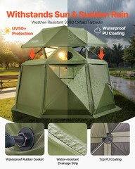 VEVOR 13-Sided Spherical Pop up Gazebo Screen Tent 13 x 13 ft for 10-12 Persons