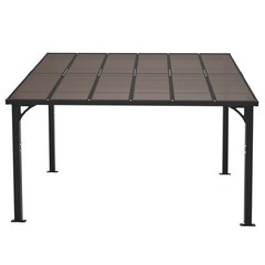 12x10FT Gazebo Pergola Hardtop Gazebo Metal Large Galvanized Steel Patio Canopy