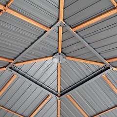 Hardtop Garden Gazebo Steel Roof Aluminium Frame 10×10 10×13 13×13 ft Wood-Look