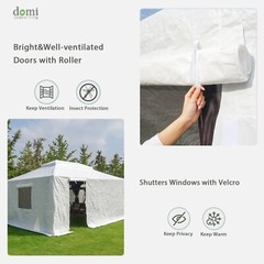 Domi 12&rsquo;x16&prime; Universal Winter Gazebo Cover w/Sidewalls and Mesh Windows(White)