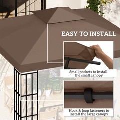 9.8×9.8ft Outdoor Pavilion Canopy Top Replacement Coffee