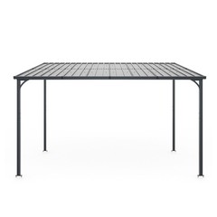 Outdoor Pergola Large Galvanized Steel Lean to Wall-Mounted Pergolas for BBQ
