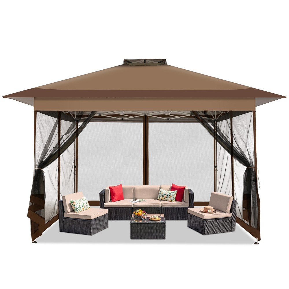 Outdoor Gazebo 13x13FT Heavy Duty Canopy Patio Tent with Mosquito Netting NEW