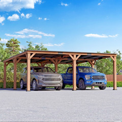 Cedar Wood Gazebo Pavilion 20&prime; x 20&prime; with Hardtop Steel Slope Roof for Patio