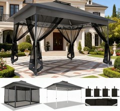 10&rsquo;x15&prime; Pop up Gazebo Screen Tent Outdoor Garden Patio Canopy with 4 Sandbags