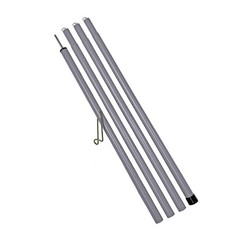 2m Iron Awning Pole for Camping Tent Tarp 4-Section Adjustable Height Gray