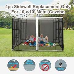Replacement Mosquito Netting for10&rsquo;x10&prime; Gazebo Black Screen Canopy Mesh Walls