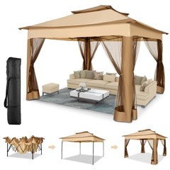 Outdoor Gazebo 10x10ft 12x20ft Heavy Duty Waterproof Garden Canopy Patio Tent