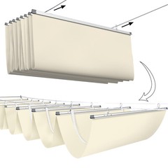 E&K Retractable Pergola Canopy Cover Waterproof Awning Deck Garden Yard Beige
