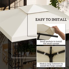 9.84&prime; Square 2-Tier Gazebo Canopy Top Replacement Cream White